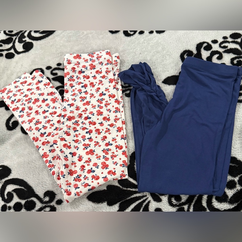Emma & Elsa Floral and Solid Leggings Set! Floral sz 10 solid sz 8 NWT